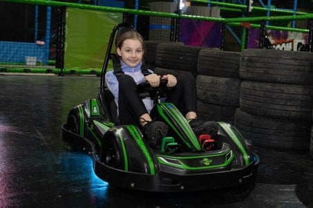 Girl in E-Kart at Flip Out UK