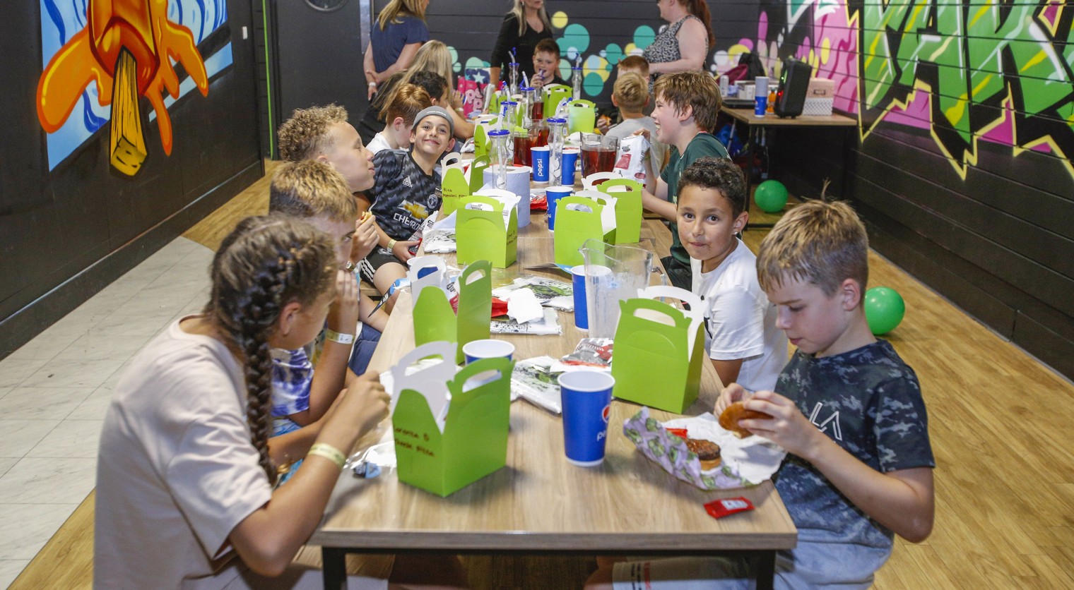 Children enjoying a birthday party at Flip Out UK