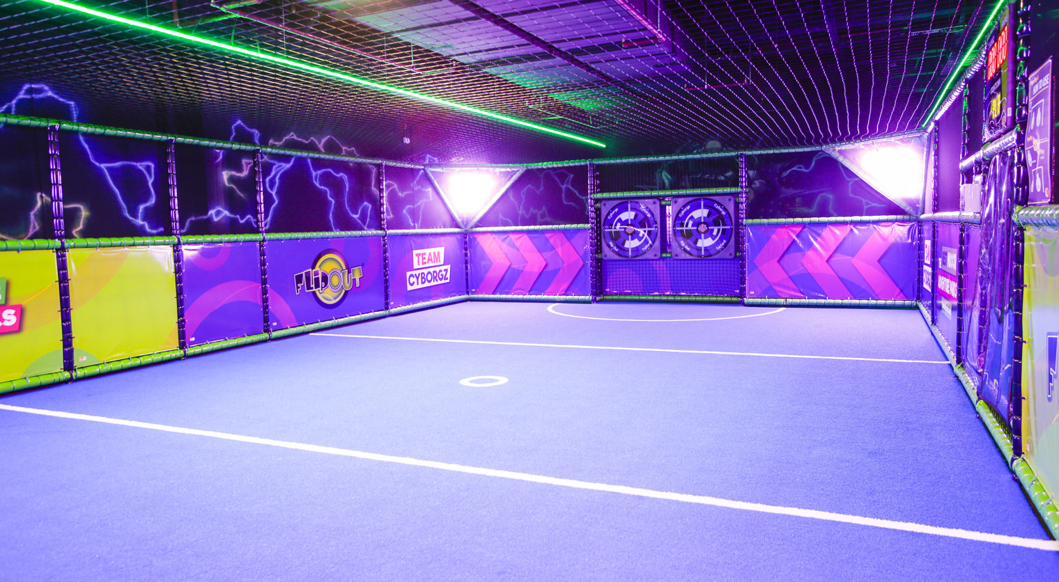 Interactive Handball courts at Flip Out UK